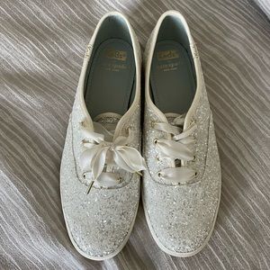 Keds x kate spade ivory glitter sparkle bridal sneakers